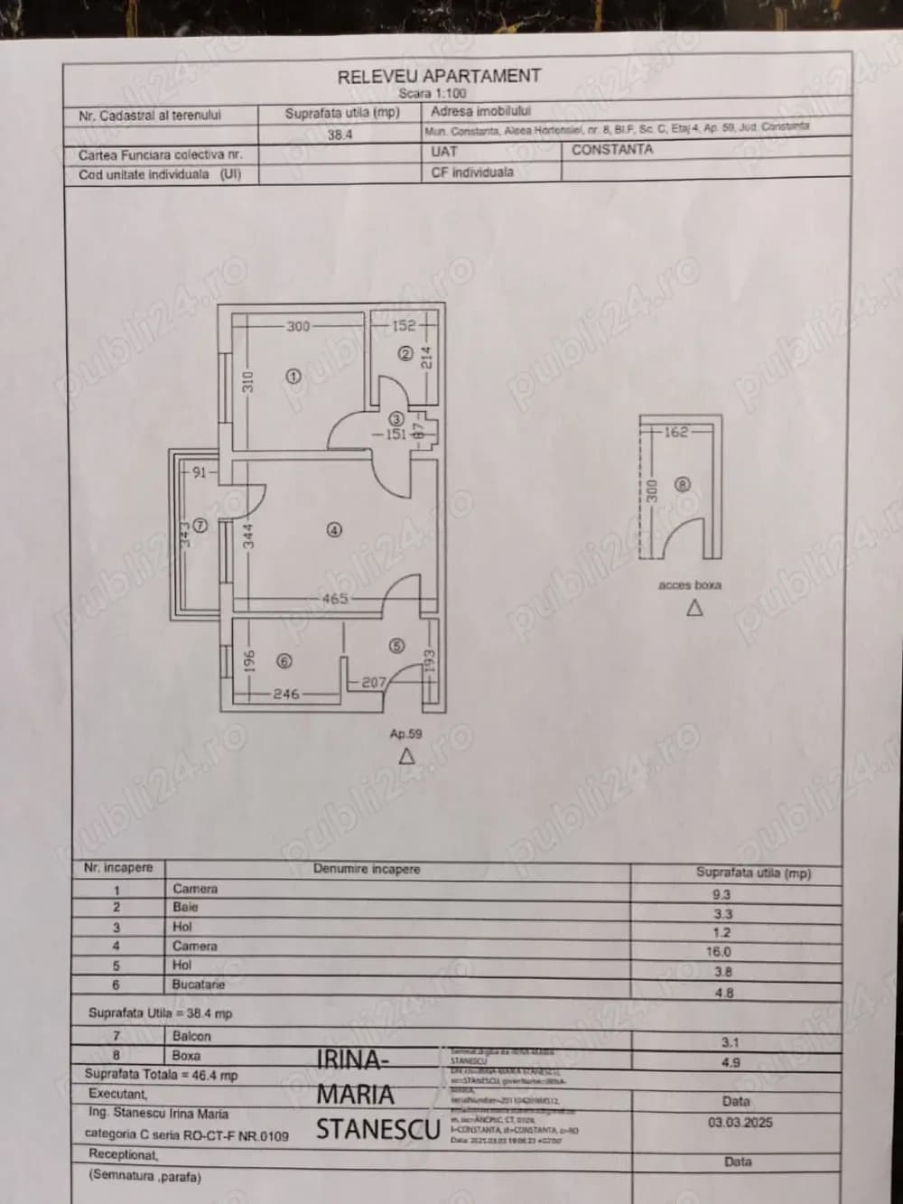 Vand apartament cu 2 camere semidecomandat
