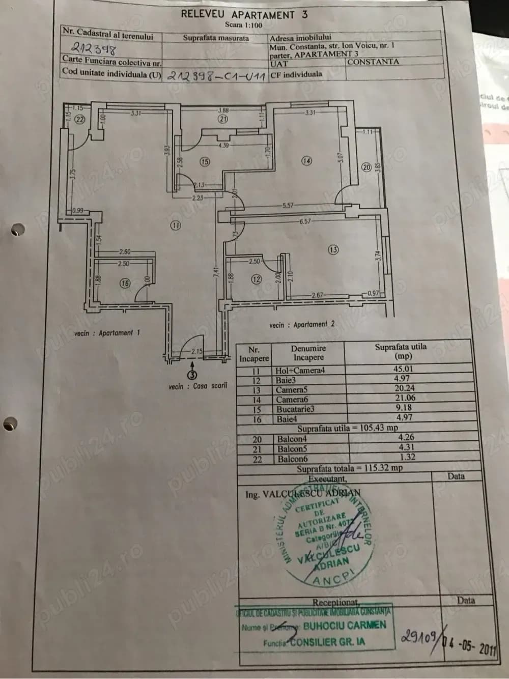 Vand apartament 3 camere 115 mp, Compozitori - imagine 1