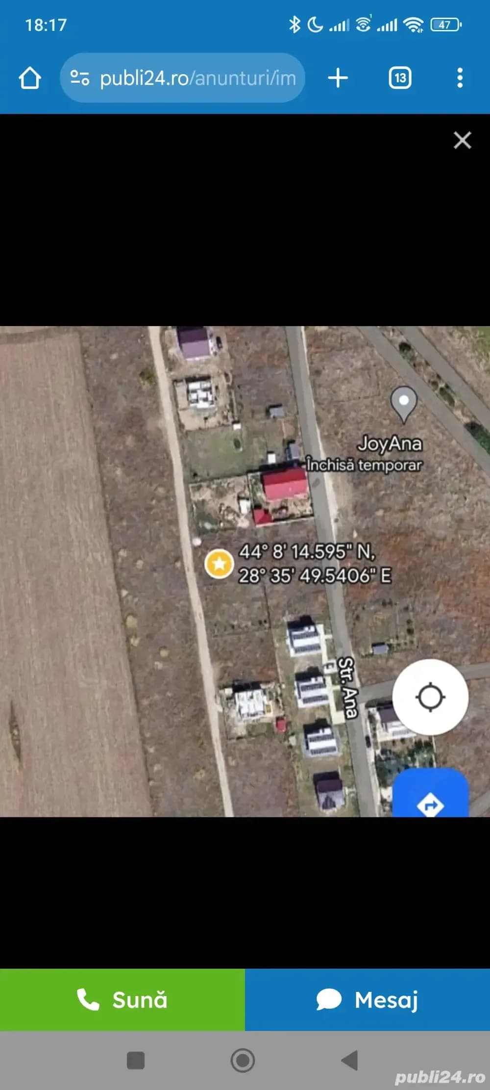 lot teren 500 mp zona sere