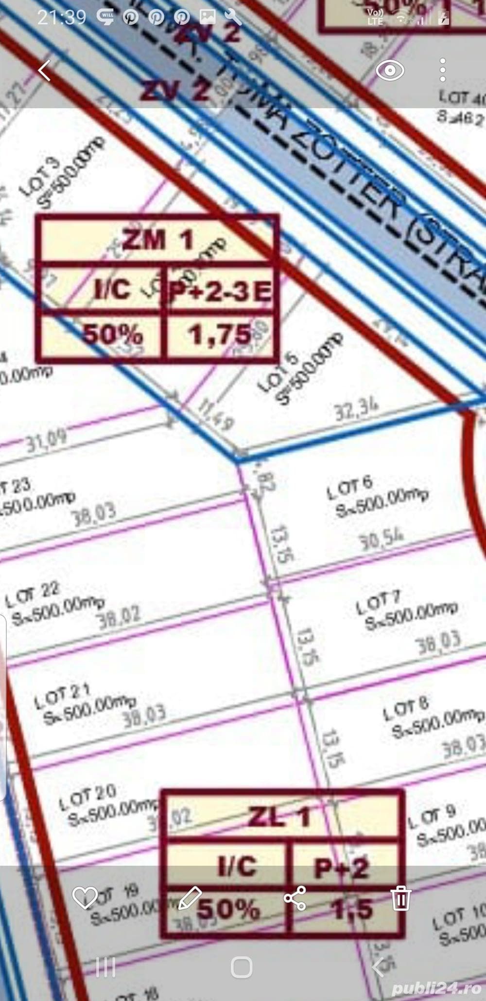 Veterani ,Constanta-Intravilan 500m2, utilități, P+2, poziționat excelent,
