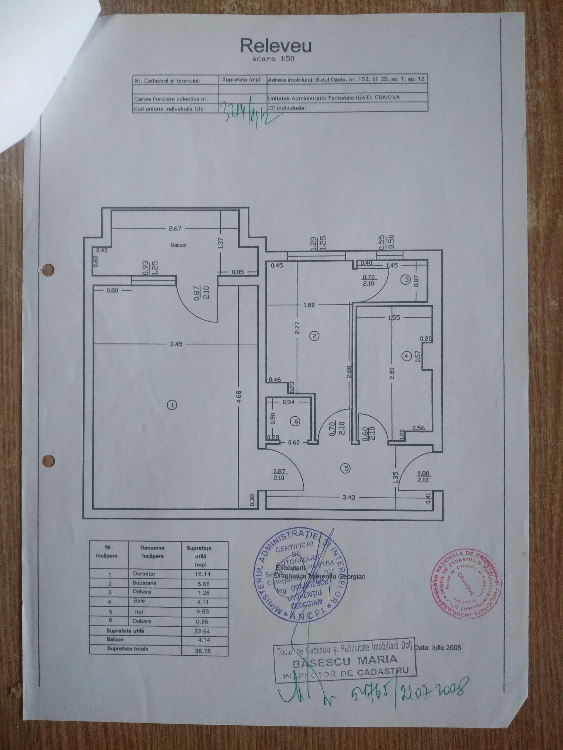 Garsonieră decomandată,brazda lui novac,Craiova.