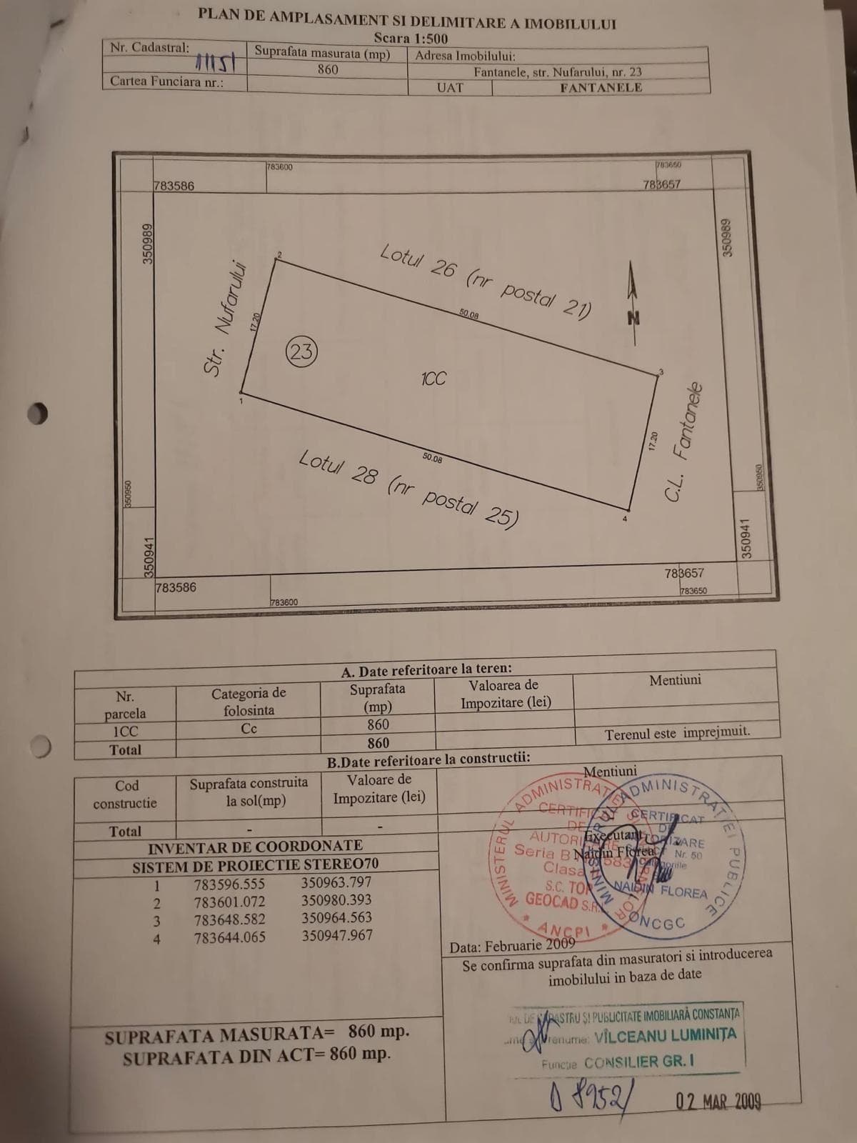 Teren 860 mp Constanta 8000€ - imagine 1
