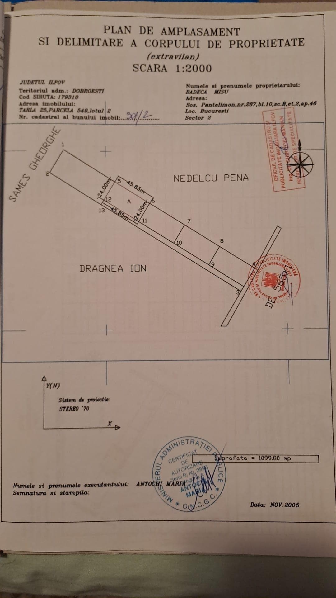 Teren in Dobroesti 1.289 mp