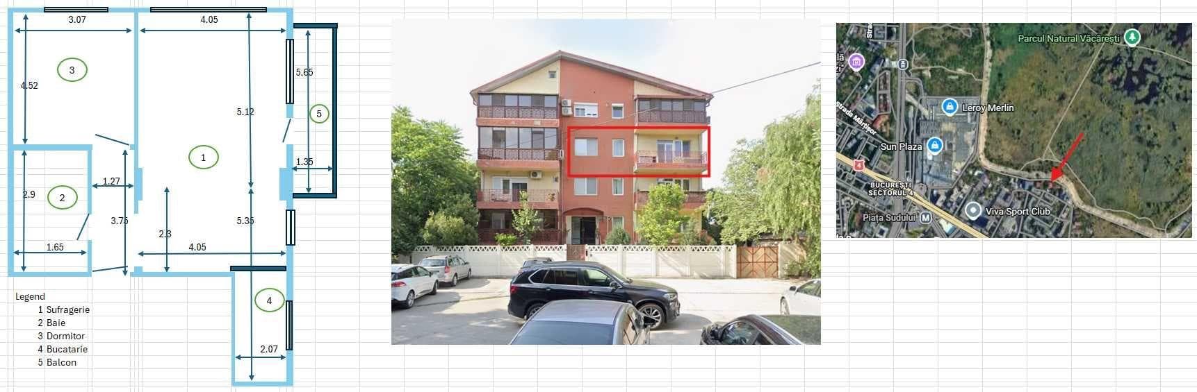 Vanzare ap. 2 camere, locatie - malul Deltei Vacaresti , sect 4 - Buc