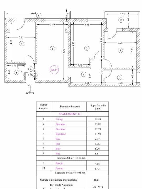vanzare apartament 3 camere an 2019 mobilat complet - zona Marie Curie - imagine 1