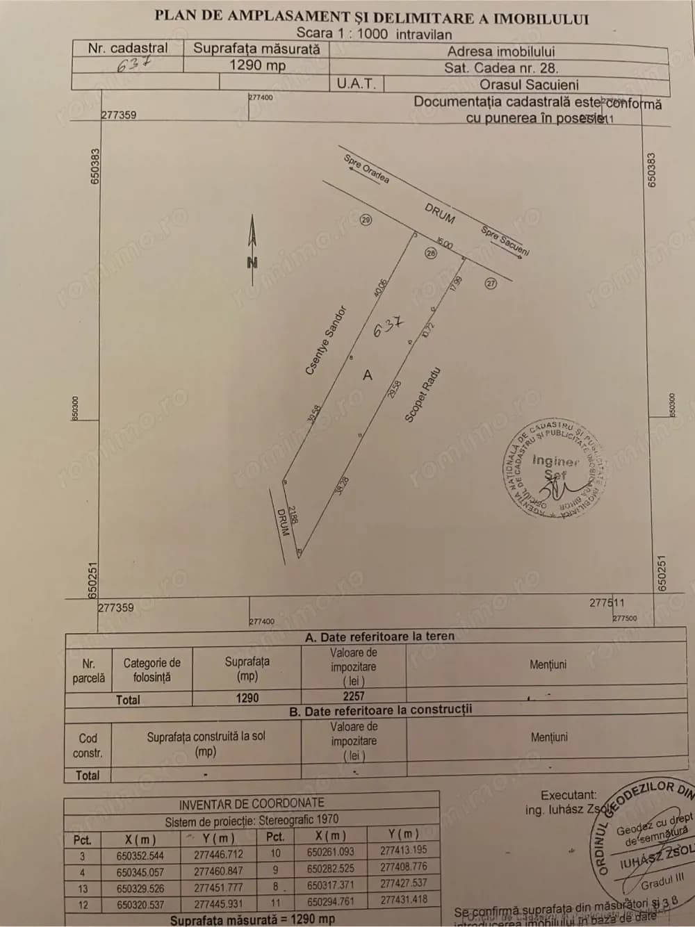 Teren de vânzare în Cadea!!!