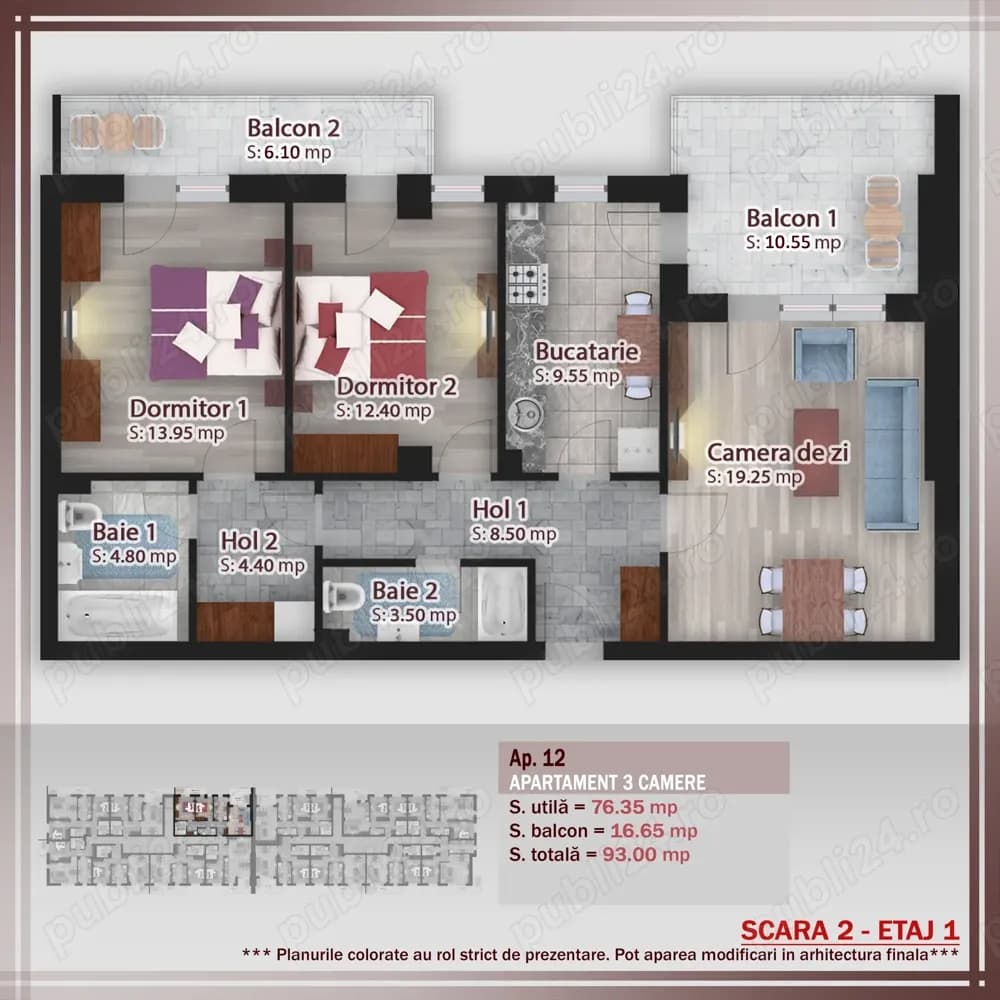 Apartament 3 camere nou Gura Calitei