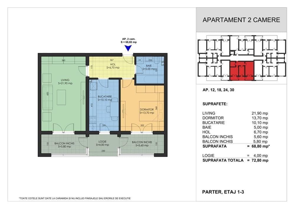 Inchiriez apartament doua camere decomandat, constructie noua, Aparatorii Patriei, 73mp + parcare - imagine 1