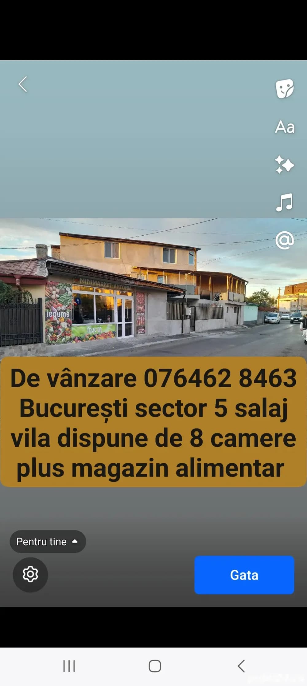propietar ofer spre vânzare vila cu 8 camere plus magazin alimentar 195 de mi EUR