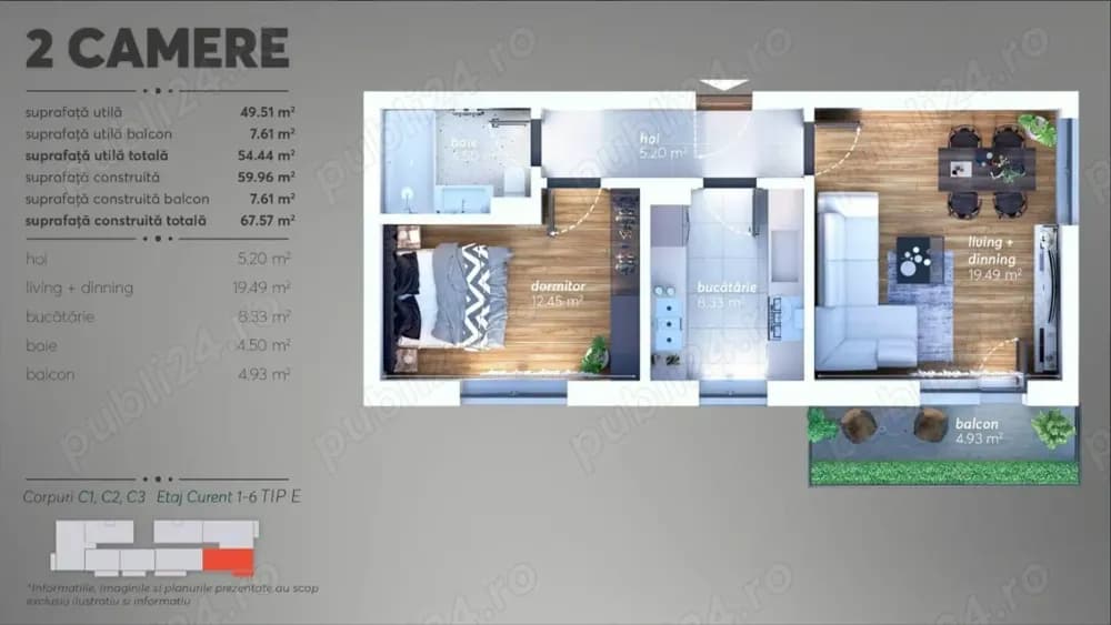 Cedez promisiune bilaterală Avangarde Residence | Apartament 2 camere, 56 mp, etaj 5 - imagine 1