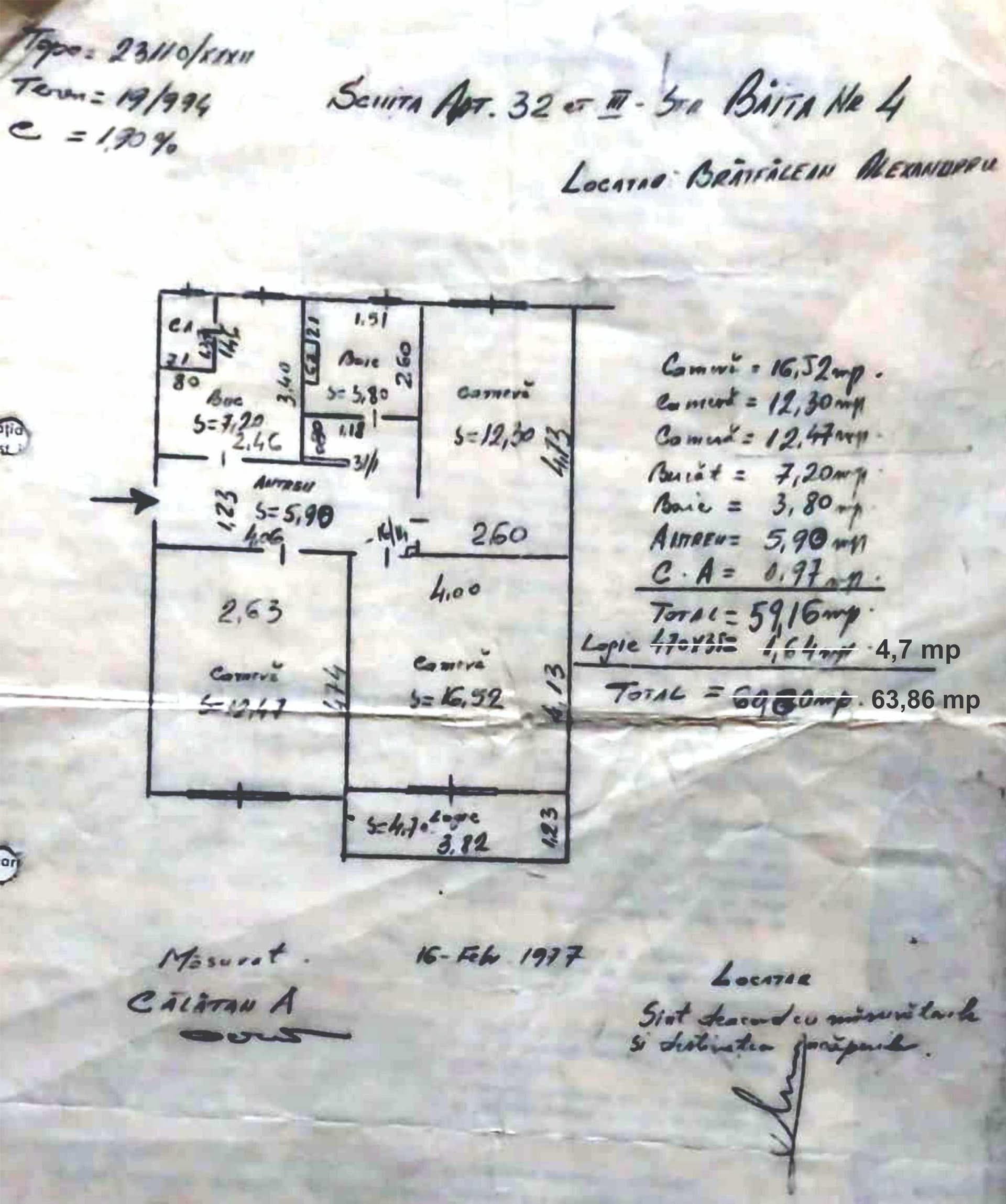 Apart. de vânzare, 3 cam, Cluj-Napoca, aleea Băița, nr 4, etaj 3/4 - imagine 1