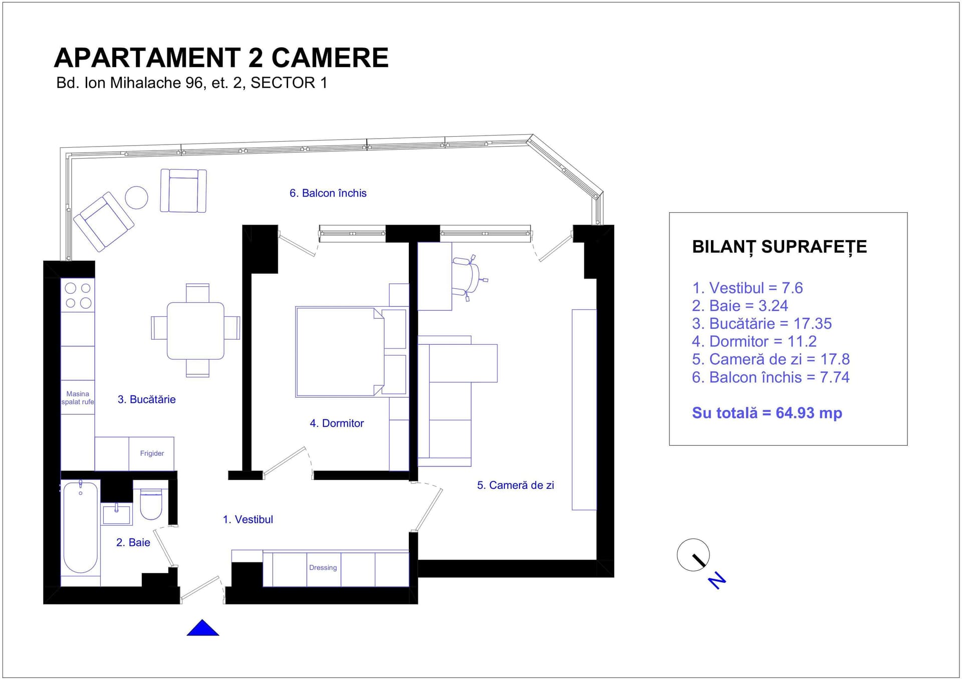 Inchiriere apartament 2 camere Ion Mihalache 1 Mai Bucuresti Sector 1