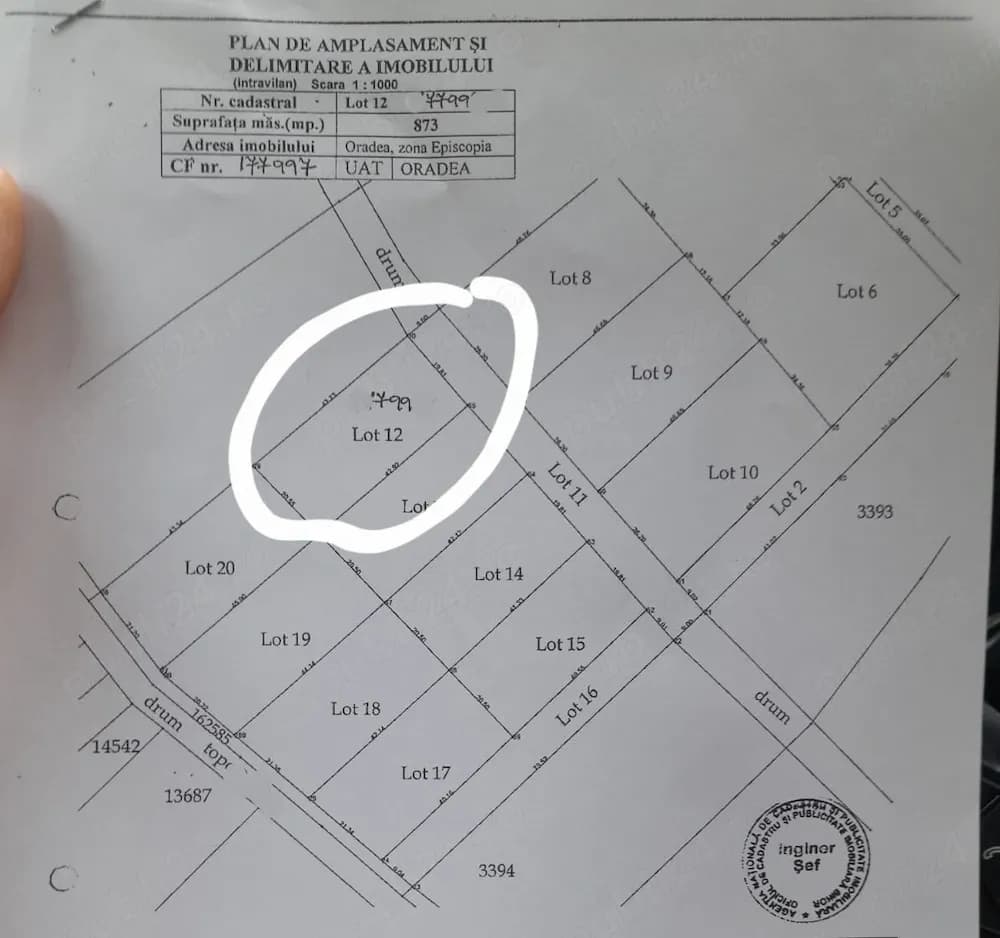 Vând teren 870mp intravilan episcopia   oncea  cu proiect casă - imagine 1