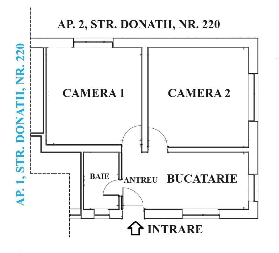 ap 2 camere la vila 56mp str. DONATH 220, GRIGORESCU, langa  Fantanele - imagine 8