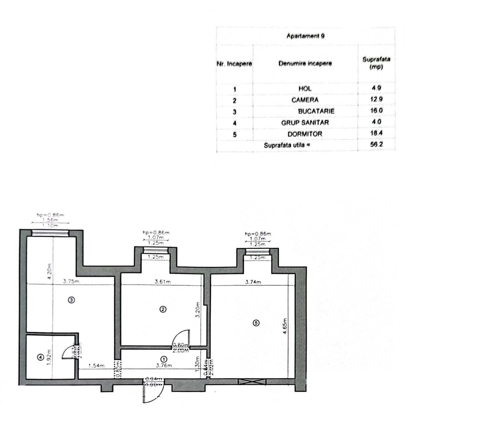 Apartament 2 camere Gruia, 56 mp, complet mobilat – 198.000 € - imagine 8