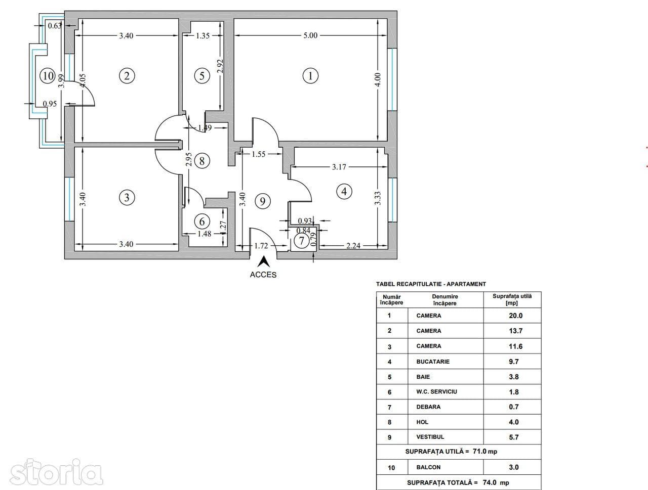 Apartament 3 Camere de Design – Bloc Smart & Verde (M57, Panait Cerna)