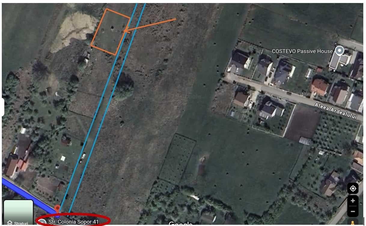 Teren intravilan la 500m de Hub-ul Educational Borhanci - 95 EUR/mp