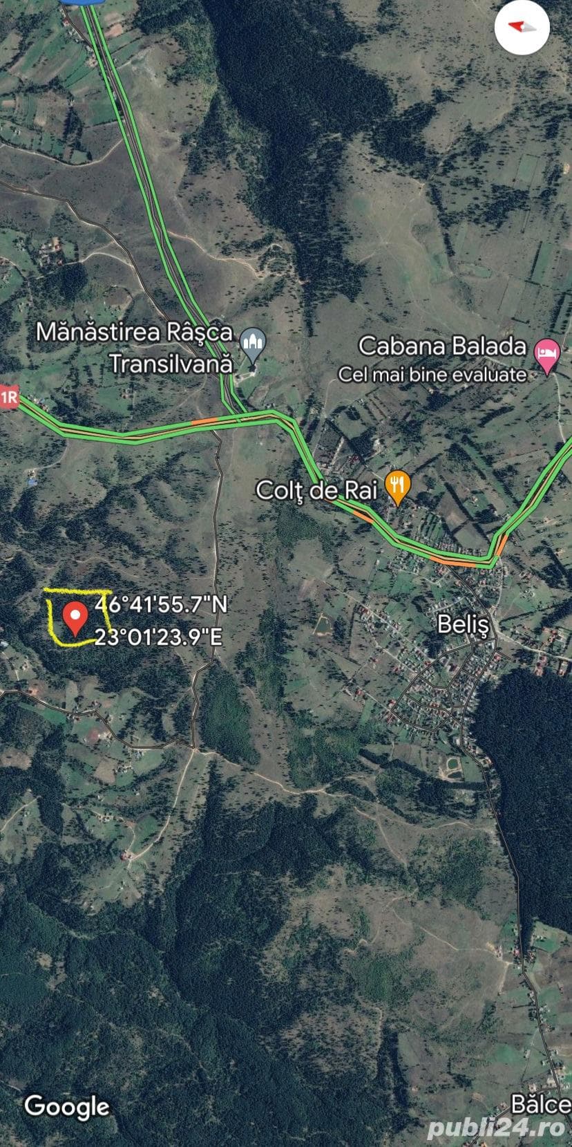 Vand teren pensiune case vacanta lac Belis  jud. Cluj