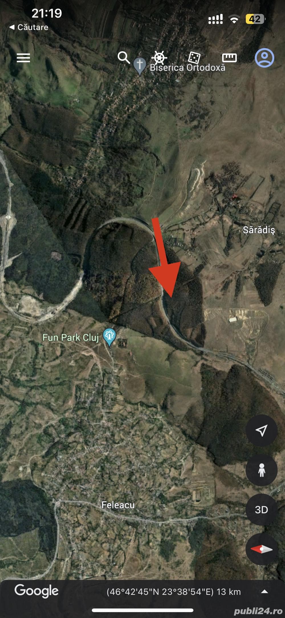 Vand teren in Feleacu 7800mp  2200mp zona partiei