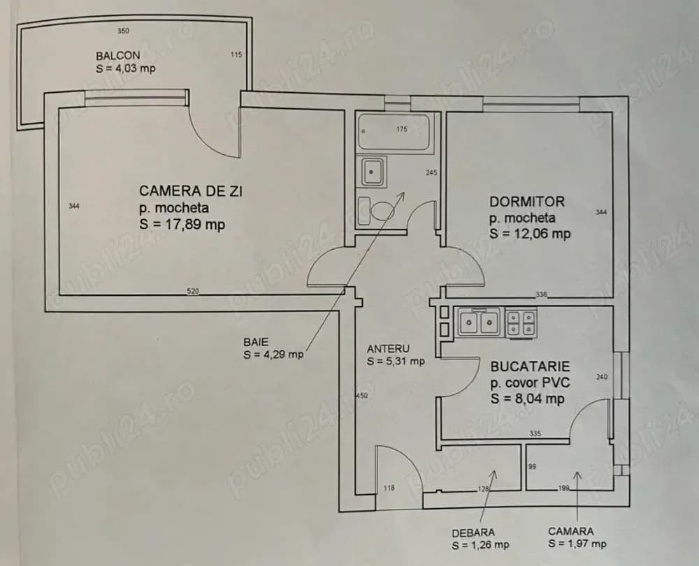 Apartament cu 2 camere - imagine 1