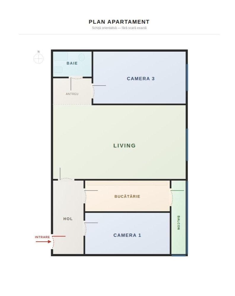 De vanzare 3 camere, etaj 2 - zona Gheorgheni, Piata Hermes - imagine 1