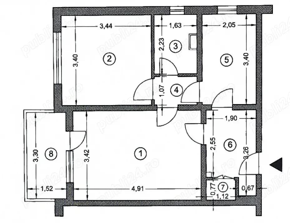 Apartament ultra-central doua camere Ploiesti - fara risc seismic!