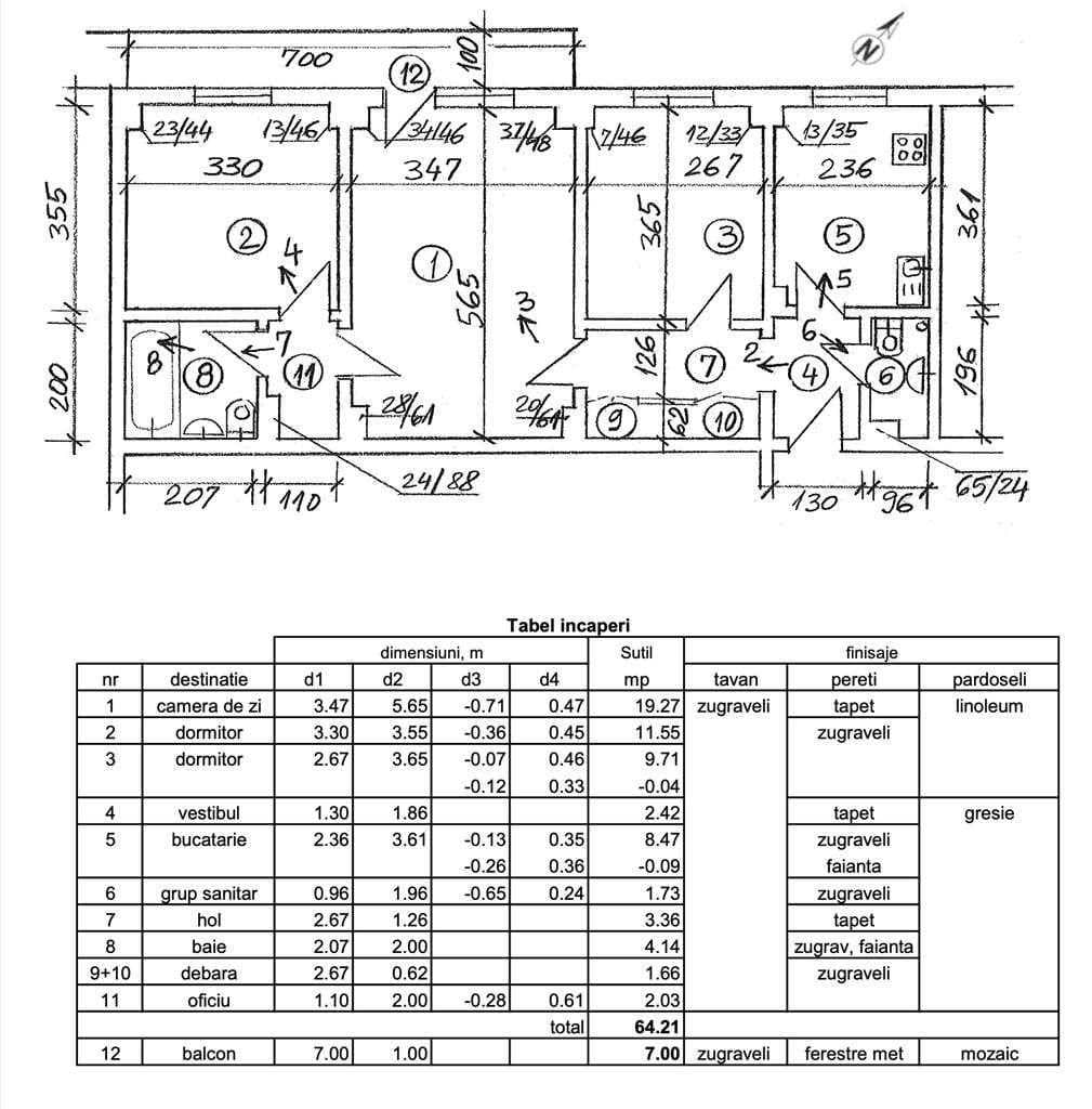 Apartament 3 camere de vanzare - Apusului - metrou Gorjului