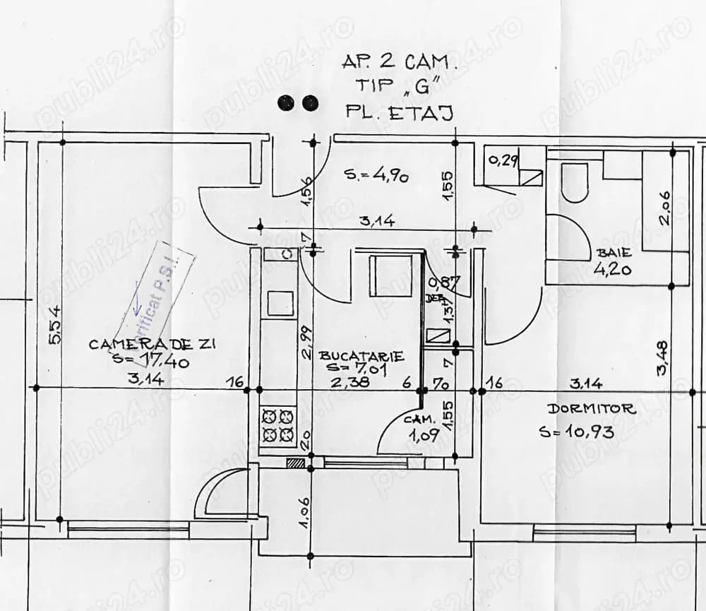 Zona liniștită Calea Moșilor - Obor apartament 2 camere nestradal, mobilat, proprietar
