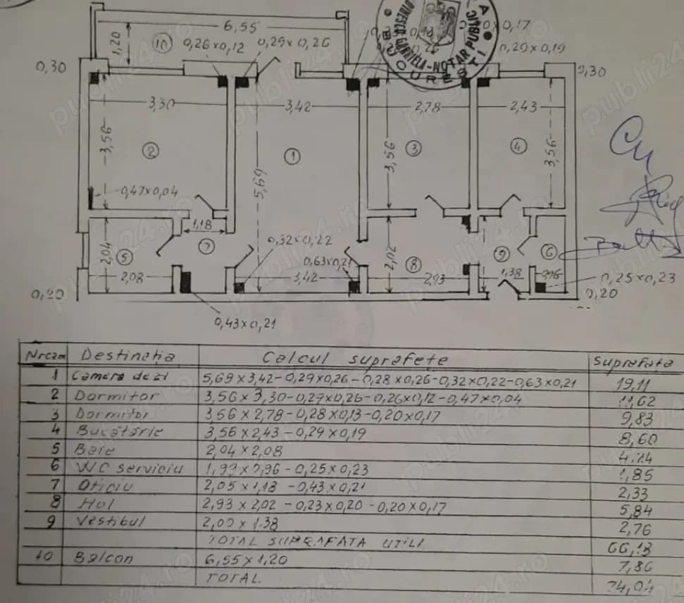 Apartament 3 camere, 74mp, 1985, Militari Apusului