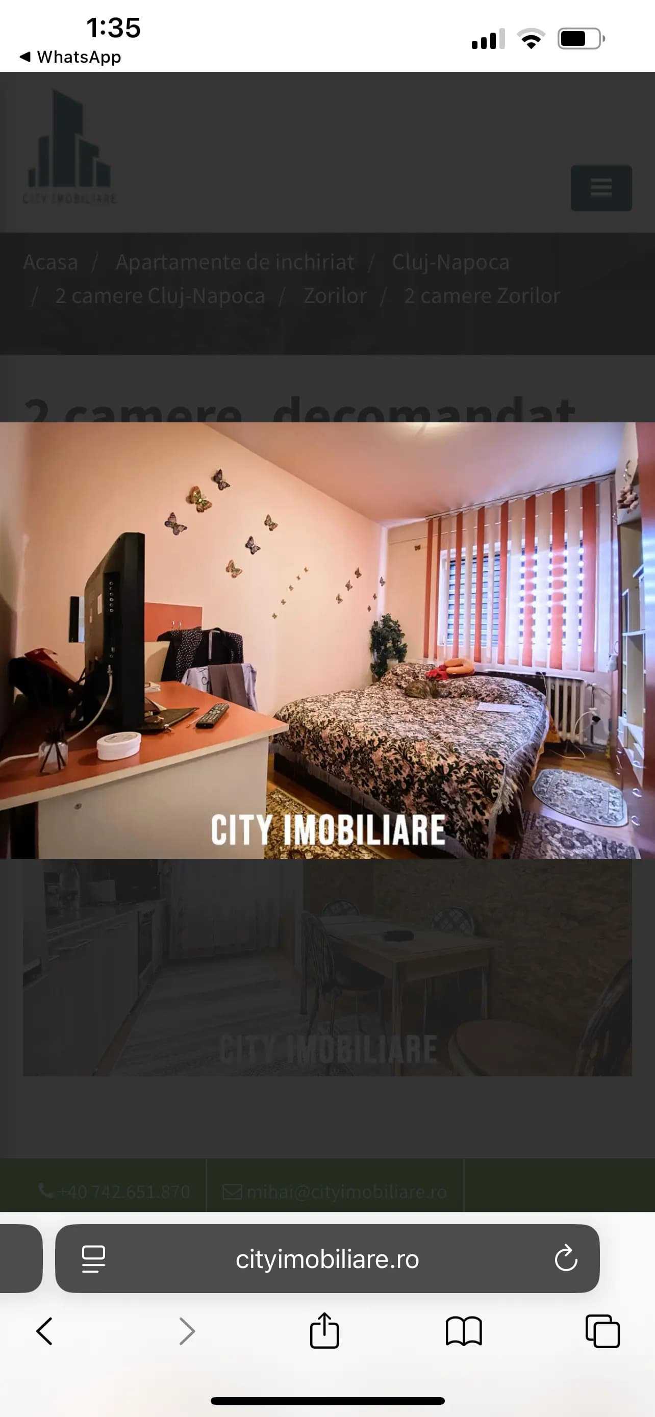 Inchiriez apartament etaj patru cu doua camere două băi un balcon cu stație complet utilată în zorilor lângă stația lui 35 mai în sus de Profi . 460 euro - imagine 1